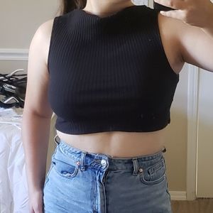 Open Back Tank Top Black